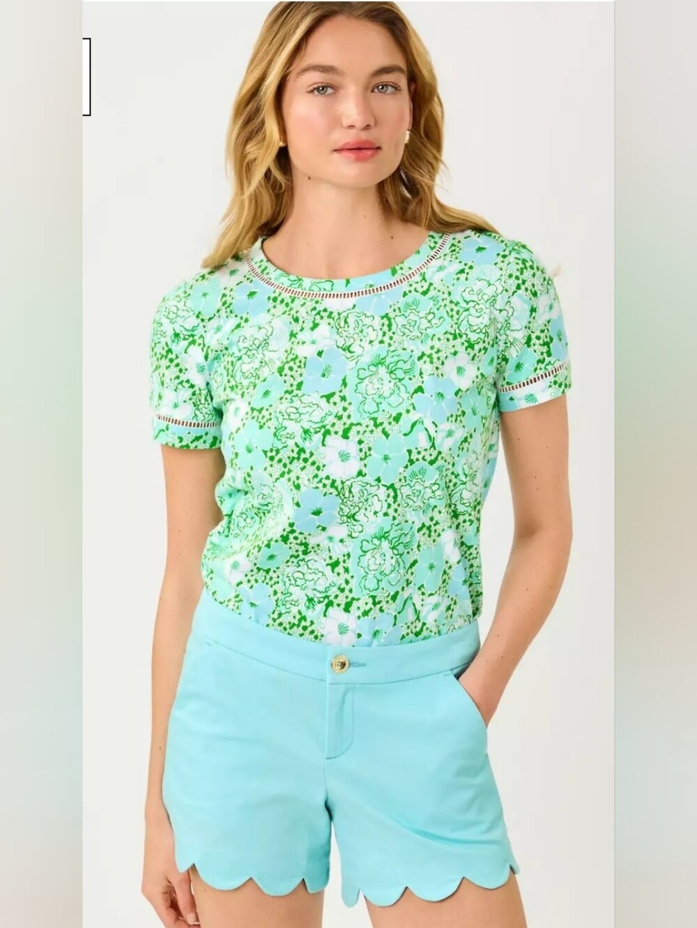 Lilly Pulitzer 5" Buttercup Scallop Hem Women's Shorts Sz 8 - Picture 3 of 7